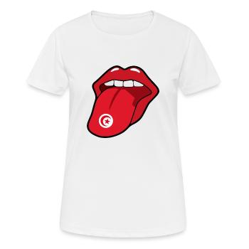 Langue Tunisie - T-shirt respirant Femme - blanc - Devant - AI Model Female 172 dark (172cm)