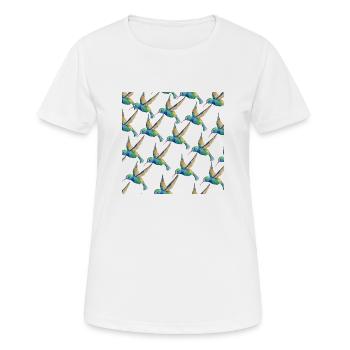 Humming Bird Pattern Bird Lovers Gift Design - Women's Breathable T-Shirt - white - Front - AI Model Female 172 dark (172cm)