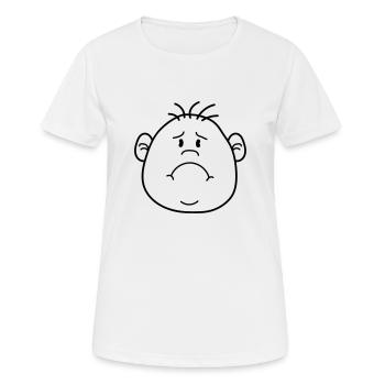 gesicht kopf traurig weinen heulen traenen ungluec - Frauen T-Shirt atmungsaktiv - Weiß - Vorne - AI Model Female 172 dark (172cm)