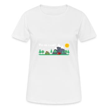 Yes we camp - Frauen T-Shirt atmungsaktiv - Weiß - Vorne - AI Model Female 172 dark (172cm)