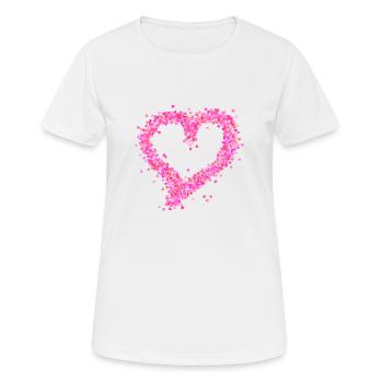 Heart pink - Women's Breathable T-Shirt - white - Front - AI Model Female 172 dark (172cm)