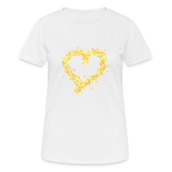 Heart yellow - Women's Breathable T-Shirt - white - Front - AI Model Female 172 dark (172cm)