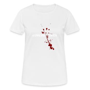 Unicorn haters hate hunters hunting blood spatter joke - Women's Breathable T-Shirt - white - Front - AI Model Female 172 dark (172cm)