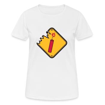 schild achtung gefahr danger vorsicht hinweis stan - Frauen T-Shirt atmungsaktiv - Weiß - Vorne - AI Model Female 172 dark (172cm)