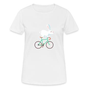 HASE FAHRRAD LUSTIGE IDEE KINDER MOUNTAINBIKER - Frauen T-Shirt atmungsaktiv - Weiß - Vorne - AI Model Female 172 dark (172cm)