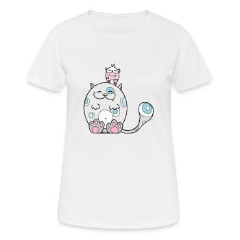 Best Friends, Cat, Owl, Gift - Women's Breathable T-Shirt - white - Front - AI Model Female 172 dark (172cm)