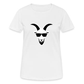 Coole Ziege mit Vollbart und Sonnenbrille - Frauen T-Shirt atmungsaktiv - Weiß - Vorne - AI Model Female 172 dark (172cm)