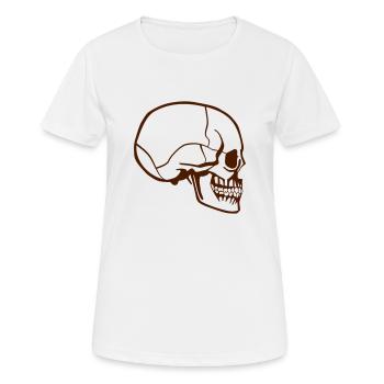 totenkopf seitlich - Frauen T-Shirt atmungsaktiv - Weiß - Vorne - AI Model Female 172 dark (172cm)