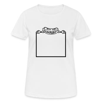 bouclier de grenouille cacher texte de texte écrire mau - T-shirt respirant Femme - blanc - Devant - AI Model Female 172 dark (172cm)