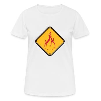 Shield note warning caution caution danger feu - Women's Breathable T-Shirt - white - Front - AI Model Female 172 dark (172cm)