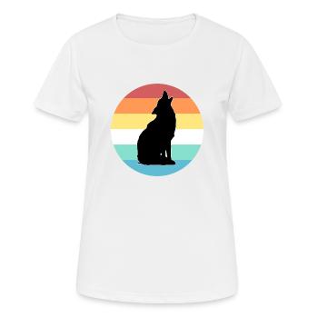 loup - T-shirt respirant Femme - blanc - Devant - AI Model Female 172 dark (172cm)