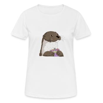 loutre bonbons - T-shirt respirant Femme - blanc - Devant - AI Model Female 172 dark (172cm)