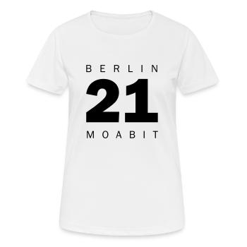 Moabit - Frauen T-Shirt atmungsaktiv - Weiß - Vorne - AI Model Female 172 dark (172cm)