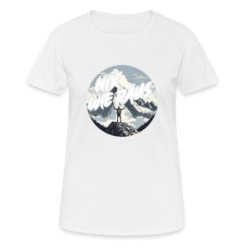 Nix wie raus - perfekt für Outdoor Fans, Wanderer - Frauen T-Shirt atmungsaktiv - Weiß - Vorne - AI Model Female 172 dark (172cm)