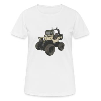 Allrad - Frauen T-Shirt atmungsaktiv - Weiß - Vorne - AI Model Female 172 dark (172cm)