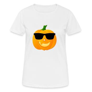 Halloween Kuerbis mit Sonnenbrille Geschenk - Frauen T-Shirt atmungsaktiv - Weiß - Vorne - AI Model Female 172 dark (172cm)