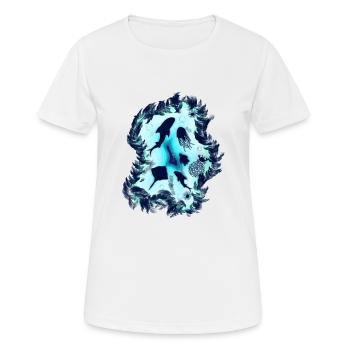 Sous l'eau dans la mer avec la vie marine pour les plongeurs - T-shirt respirant Femme - blanc - Devant - AI Model Female 172 dark (172cm)