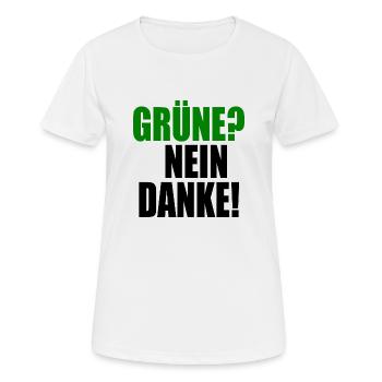 grüne nein danke - Frauen T-Shirt atmungsaktiv - Weiß - Vorne - AI Model Female 172 dark (172cm)
