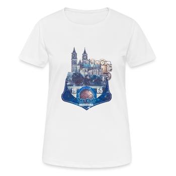 magdeburg an der elbe - Frauen T-Shirt atmungsaktiv - Weiß - Vorne - AI Model Female 172 dark (172cm)