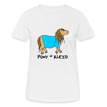 Pony und Kleid - Frauen T-Shirt atmungsaktiv - Weiß - Vorne - AI Model Female 172 dark (172cm)