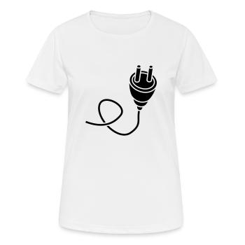 black connect connection cable plug plug - Women's Breathable T-Shirt - white - Front - AI Model Female 172 dark (172cm)