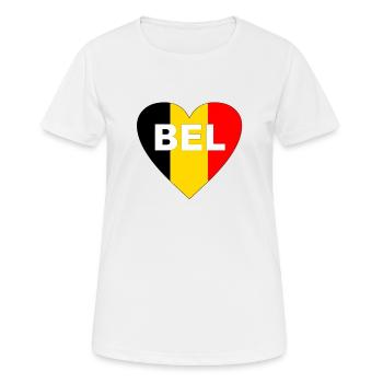 Belgique - T-shirt respirant Femme - blanc - Devant - AI Model Female 172 dark (172cm)
