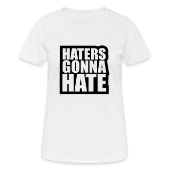 rahmen kontur cool haters gonna hate logo zeichen - Frauen T-Shirt atmungsaktiv - Weiß - Vorne - AI Model Female 172 dark (172cm)