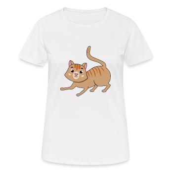 Cat - Women's Breathable T-Shirt - white - Front - AI Model Female 172 dark (172cm)