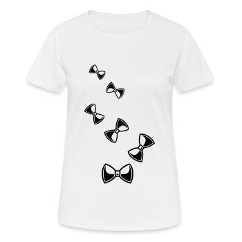 Bow Tie Gentleman - Women's Breathable T-Shirt - white - Front - AI Model Female 172 dark (172cm)