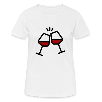 Prost mit Weingläsern - Frauen T-Shirt atmungsaktiv - Weiß - Vorne - AI Model Female 172 dark (172cm)