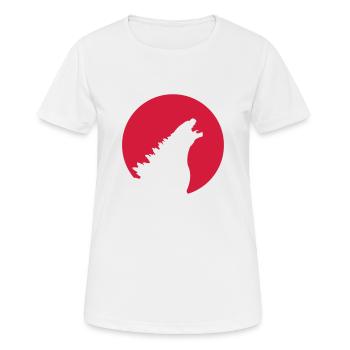 Kaiju in der Flagge von Japan - Frauen T-Shirt atmungsaktiv - Weiß - Vorne - AI Model Female 172 dark (172cm)