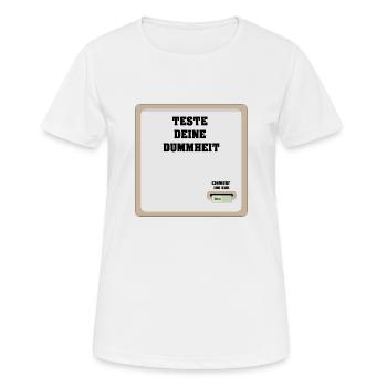Teste deine Dummheit Automat T-Shirt - Frauen T-Shirt atmungsaktiv - Weiß - Vorne - AI Model Female 172 dark (172cm)