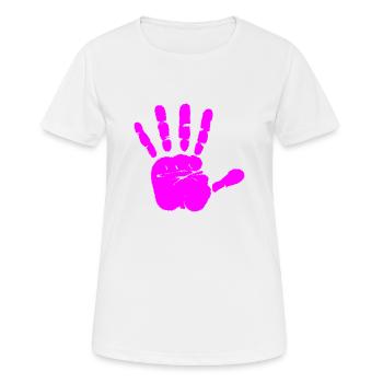 hand pink - T-shirt respirant Femme - blanc - Devant - AI Model Female 172 dark (172cm)