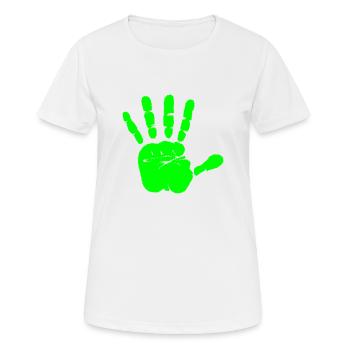 gruene abstrakte hand - Frauen T-Shirt atmungsaktiv - Weiß - Vorne - AI Model Female 172 dark (172cm)