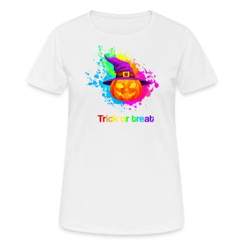 Halloween Pumpkin Trick Or Treat Gift Idea - Women's Breathable T-Shirt - white - Front - AI Model Female 172 dark (172cm)