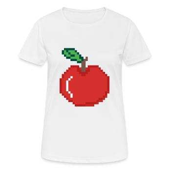 Apple pixel art - T-shirt respirant Femme - blanc - Devant - AI Model Female 172 dark (172cm)