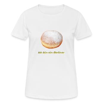Berliner - Frauen T-Shirt atmungsaktiv - Weiß - Vorne - AI Model Female 172 dark (172cm)