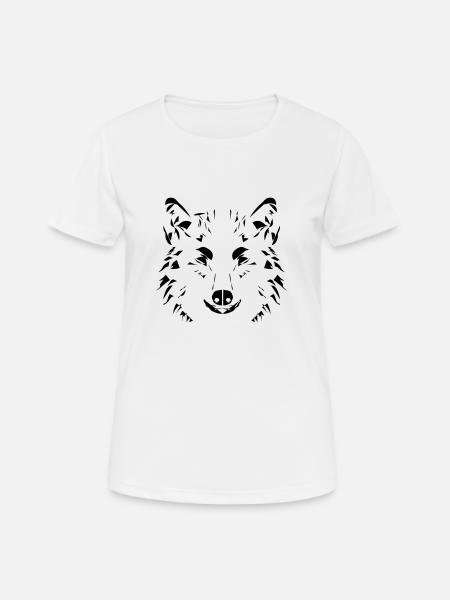 Loup Design - T-shirt respirant Femme - blanc