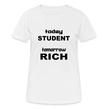 STUDENT - Frauen T-Shirt atmungsaktiv - Weiß - Vorne - AI Model Female 172 dark (172cm)