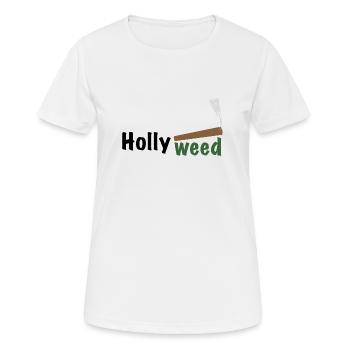 HollyWeed dark - Frauen T-Shirt atmungsaktiv - Weiß - Vorne - AI Model Female 172 dark (172cm)