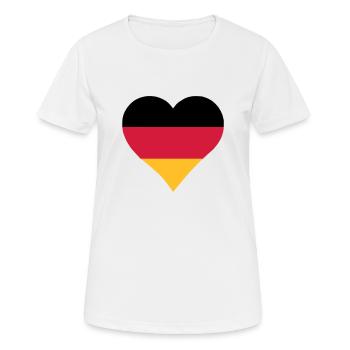Deutschlandflagge Herform - Frauen T-Shirt atmungsaktiv - Weiß - Vorne - AI Model Female 172 dark (172cm)