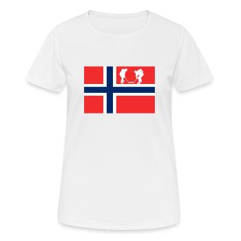 Norwegen, mein Land mit Flagge! - Frauen T-Shirt atmungsaktiv - Weiß - Vorne - AI Model Female 172 dark (172cm)
