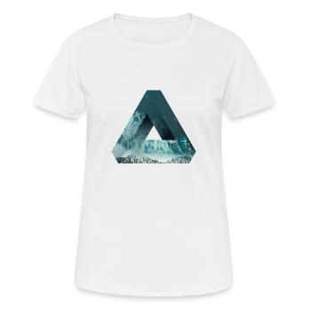 Triangle de Penrose Illusion d'optique mer et nature - T-shirt respirant Femme - blanc - Devant - AI Model Female 172 dark (172cm)