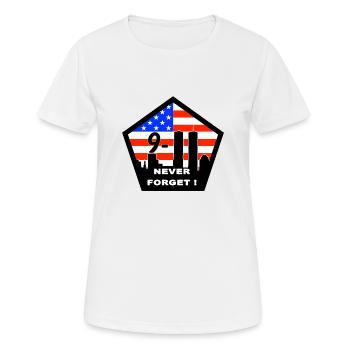 9-11 Never Forget USA - Frauen T-Shirt atmungsaktiv - Weiß - Vorne - AI Model Female 172 dark (172cm)