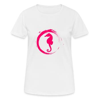 sea horse - Women's Breathable T-Shirt - white - Front - AI Model Female 172 dark (172cm)