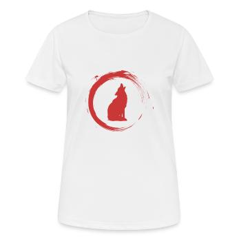 loup - T-shirt respirant Femme - blanc - Devant - AI Model Female 172 dark (172cm)