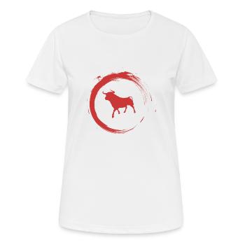 Stier - Frauen T-Shirt atmungsaktiv - Weiß - Vorne - AI Model Female 172 dark (172cm)