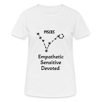 Geschenk astrologischer Zeichenfisch - Frauen T-Shirt atmungsaktiv - Weiß - Vorne - AI Model Female 172 dark (172cm)