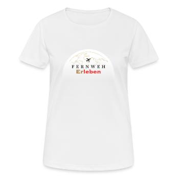 Wanderlust : Votre prochaine aventure - T-shirt respirant Femme - blanc - Devant - AI Model Female 172 dark (172cm)
