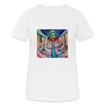 train à la nuit 3 - T-shirt respirant Femme - blanc - Devant - AI Model Female 172 dark (172cm)